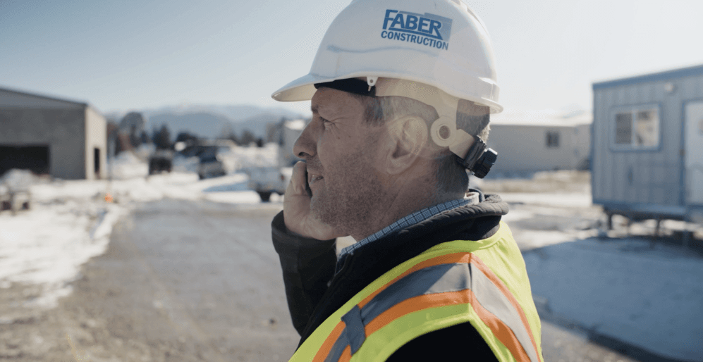 Faber team member on a construction site